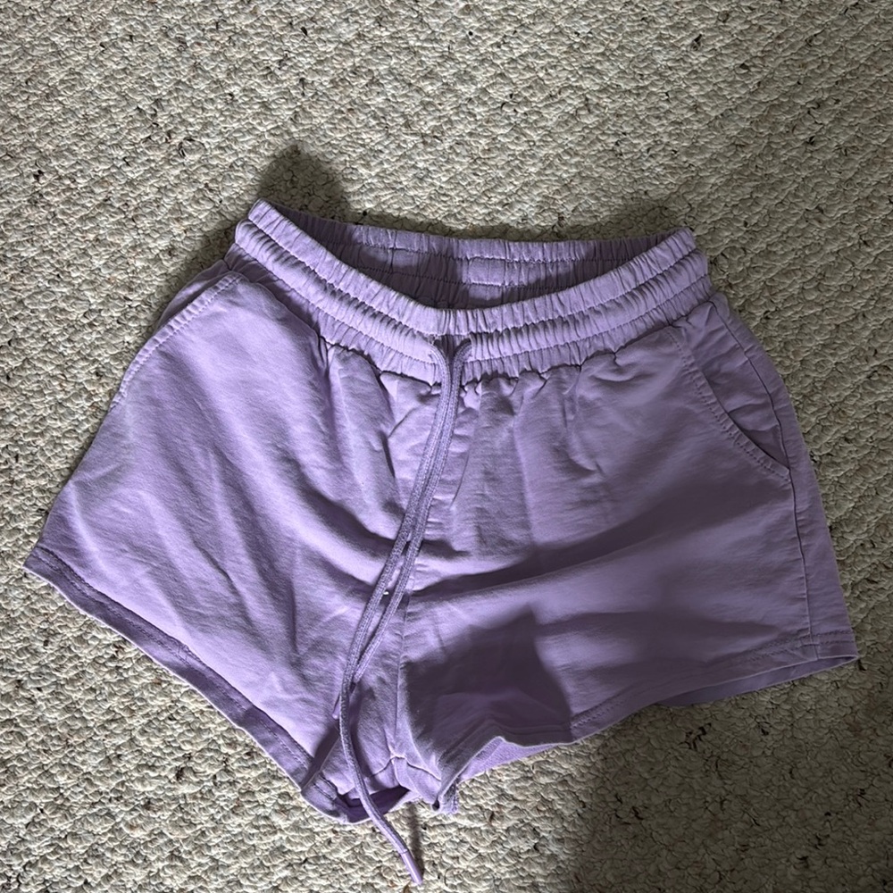 Purple Athletic Shorts Lightweight Elastic Waist
